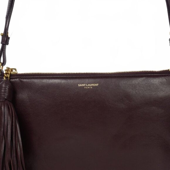 Saint Laurent Paris YSL SAC Pouch AVEC Boundeliere Tassel Fringe Shoulder Bag - Picture 4 of 9